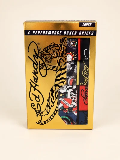 Ed Hardy Performance Boxer Briefs — 4 Pack, L — product photograph