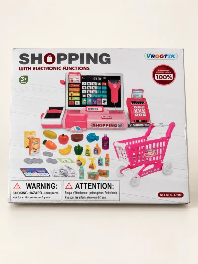 VROGTIK Shopping Till & Trolley Playset — Pink, Ages 3+ — product photograph