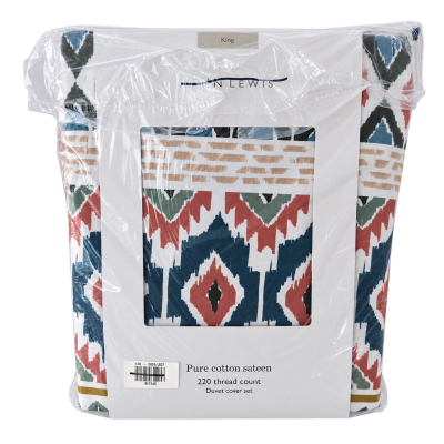 John Lewis Cotton Sateen King Duvet Cover Set — 220 Thread Count