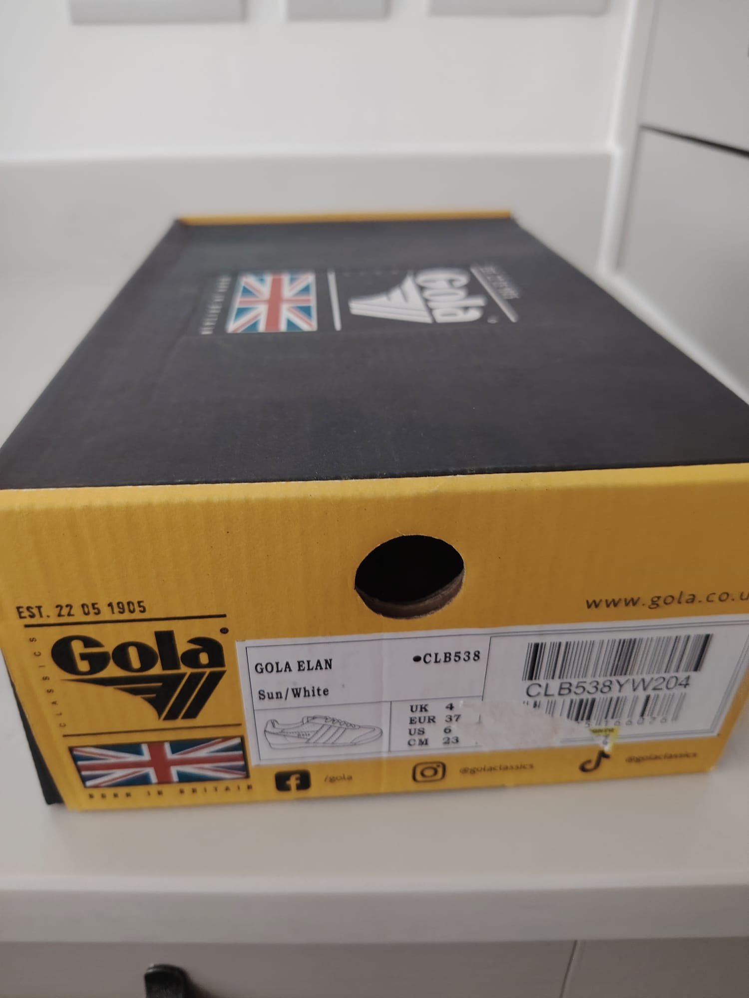 Gola Elan Trainers — Sun/White, UK 4 — original product photograph 2