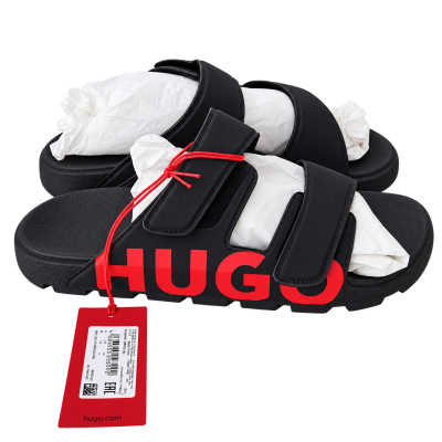 HUGO Evander Logo Sandals — Black, UK 10
