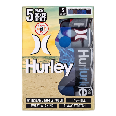 Hurley Boxer Briefs — 5 Pack, S (28–30 in)