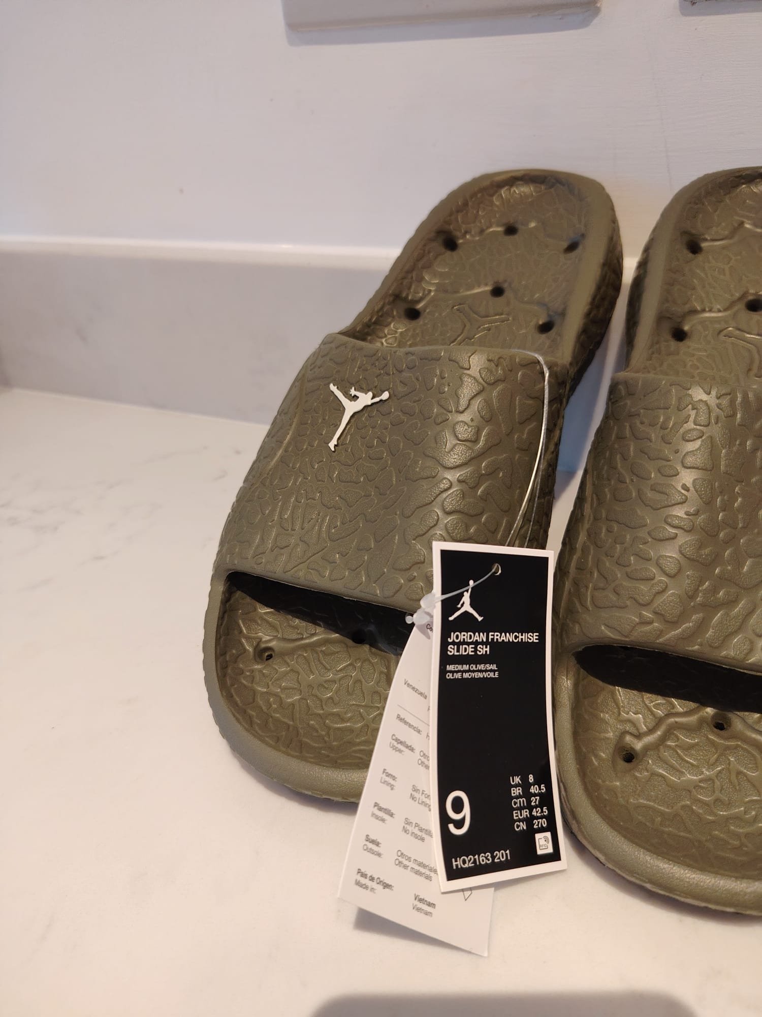 Jordan Franchise Slide SH — Olive, UK 8 — original product photograph 1