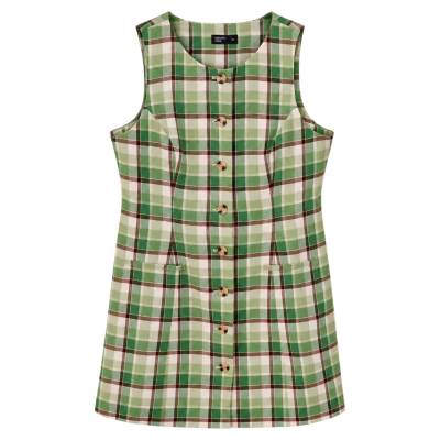 Nobody’s Child Checked Button-Front Dress — Green, UK 14