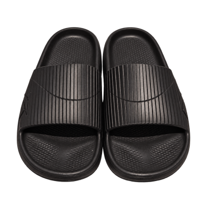 Reebok Ribbed-Strap Slides — Black, UK 8