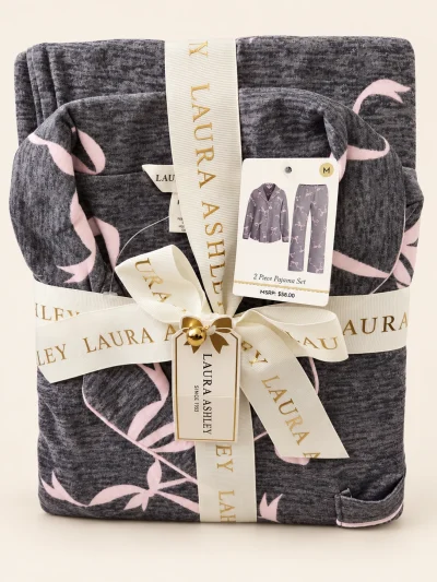 Laura Ashley Bow Print Pyjama Set — Medium — product photograph